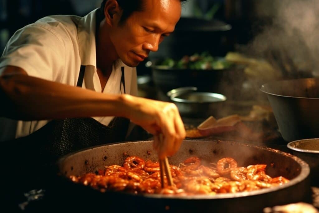 wok de crevettes thai pecheur