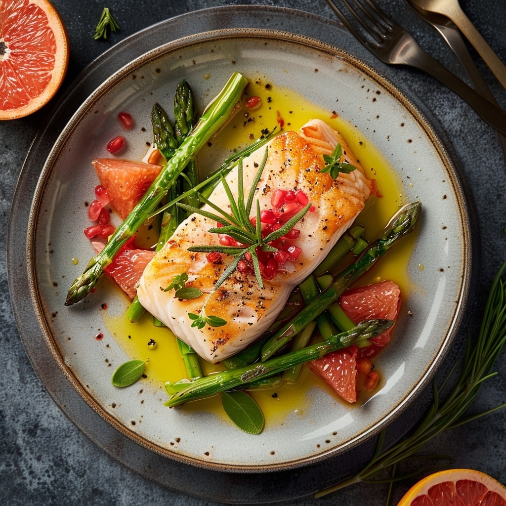 Recette de pêche au cabillaud : Cabillaud rôti avec une sauce au pamplemousse