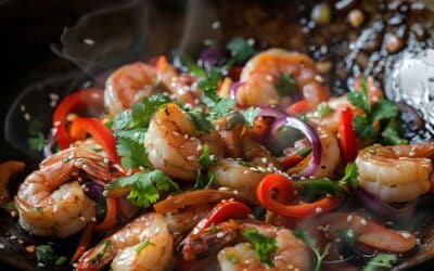 Recette de pêche aux crevettes : Wok de crevettes à la thaïlandaise