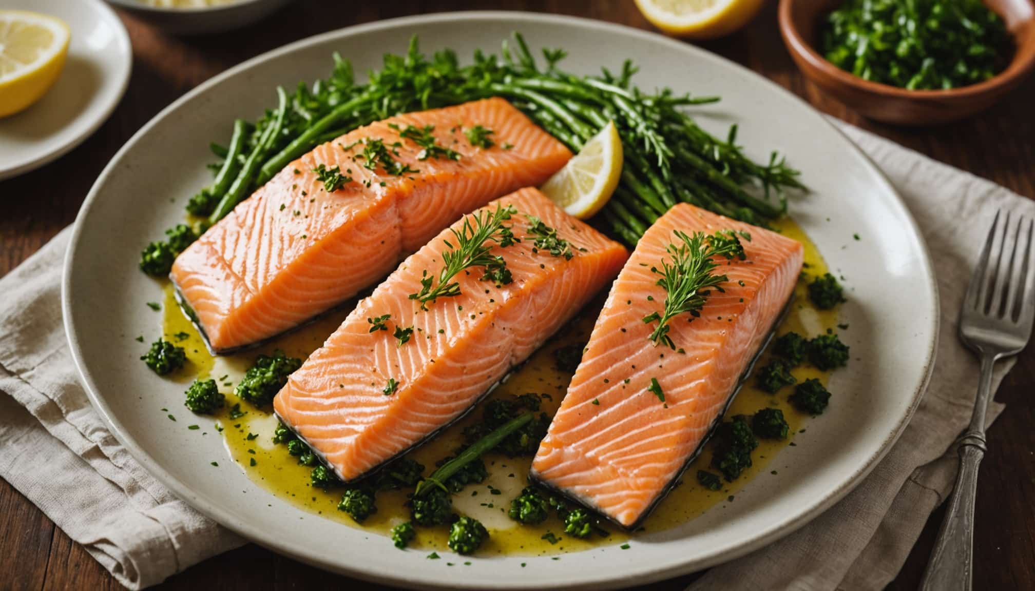 Poisson cuit au four servi dans une assiette colorée  
Plat savoureux de poisson prêt à déguster en famille