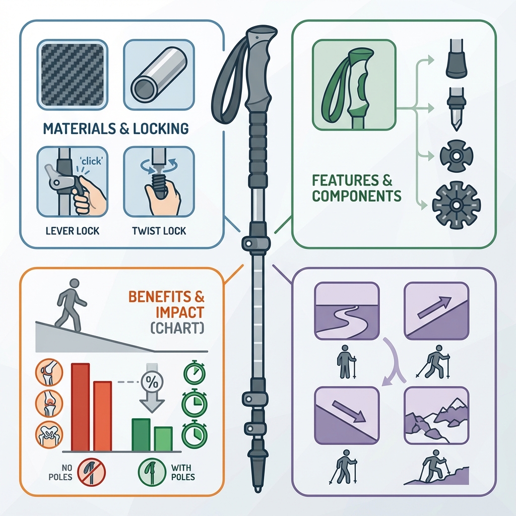 Infographie bâtons de randonnée