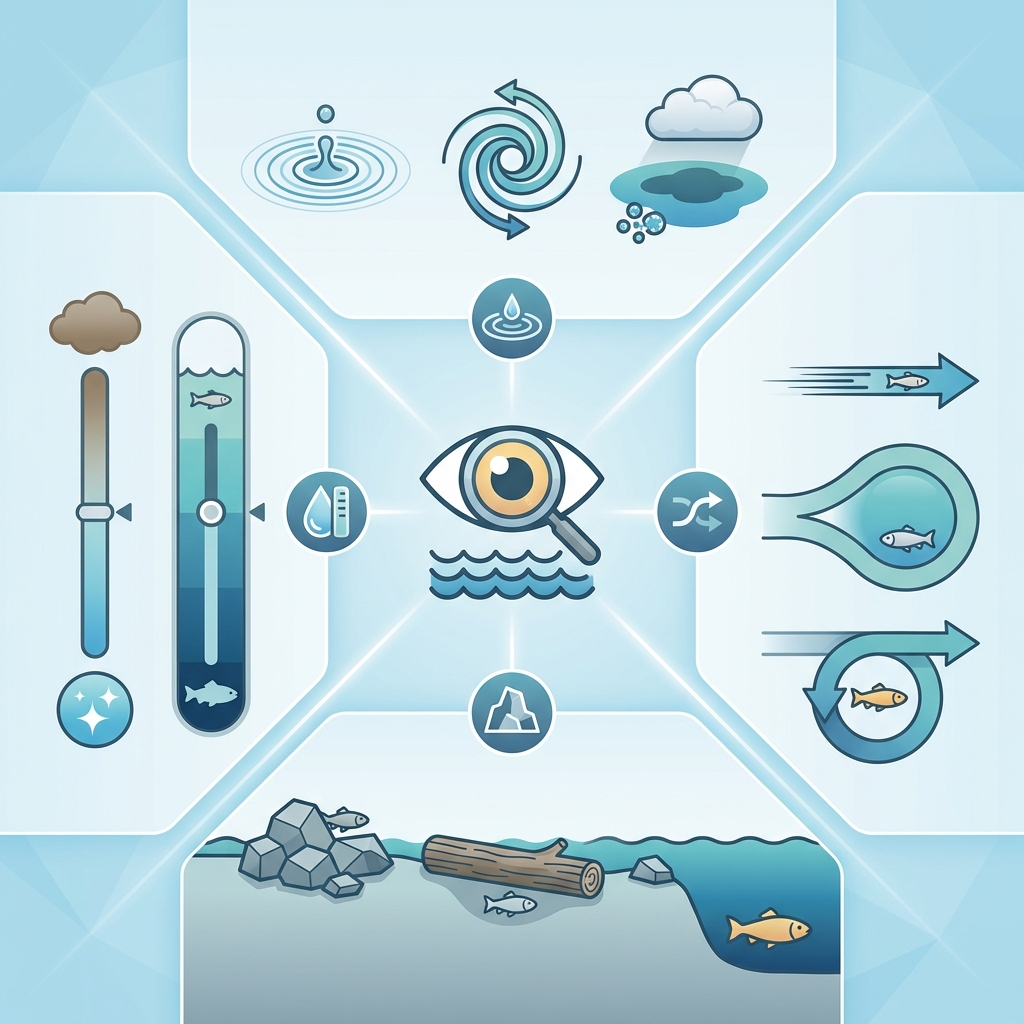 Infographie lecture de l'eau pêche