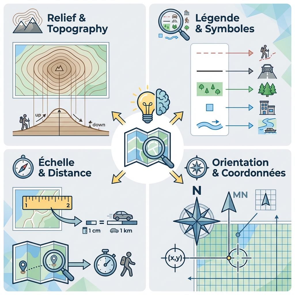 Infographie lire une carte IGN
