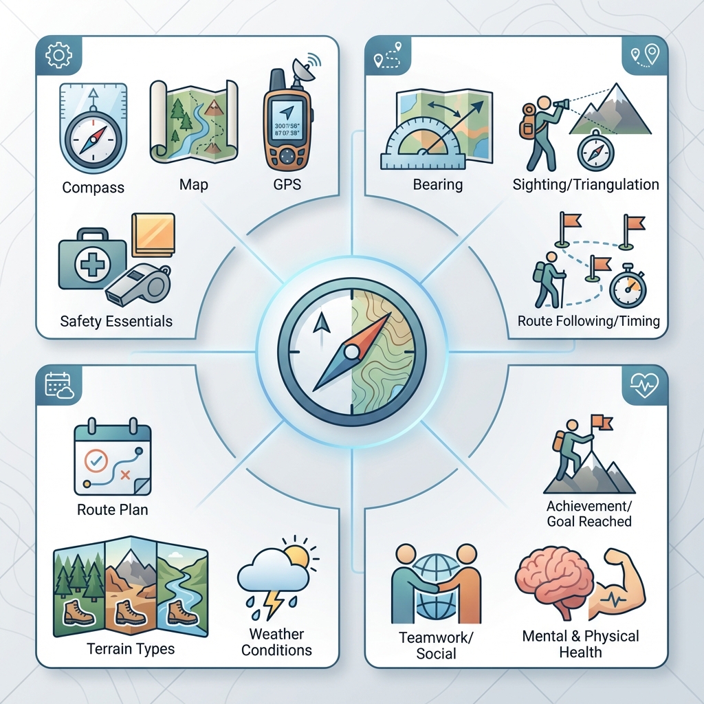 Infographie orientation randonnée