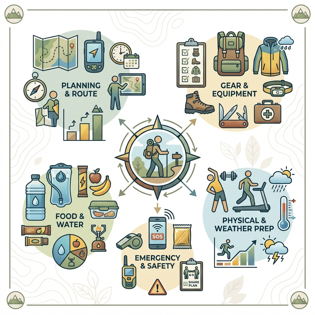 Infographie préparer une randonnée