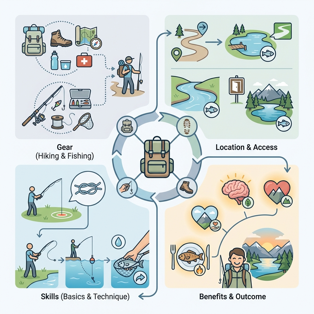 Infographie randonnée pêche débutant