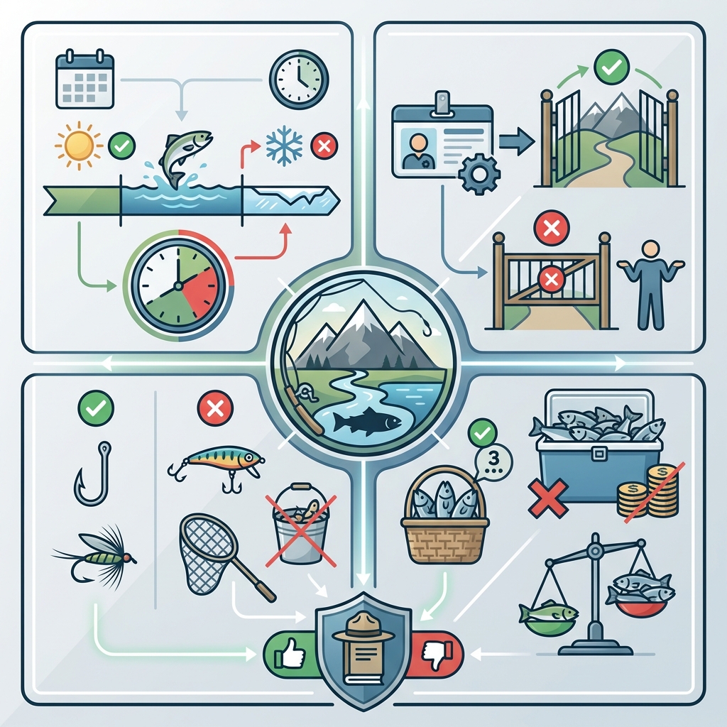 Infographie réglementation pêche montagne