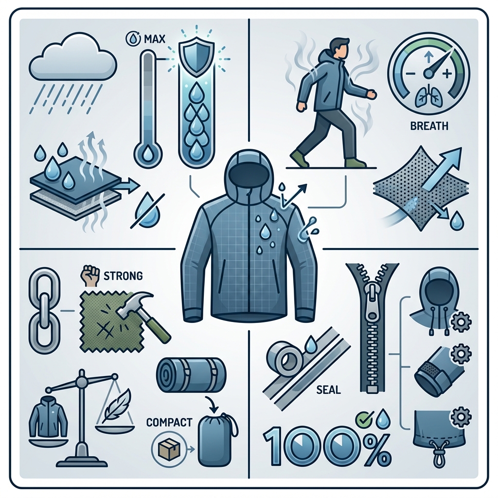 Infographie veste randonnée imperméable