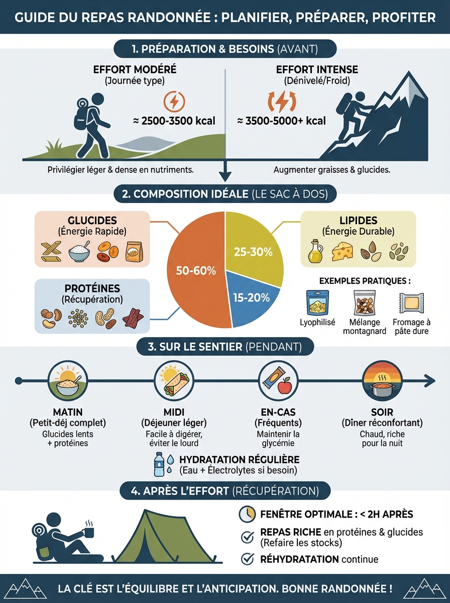Infographie repas randonnée