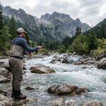 pêche en rivière montagne - Image de couverture