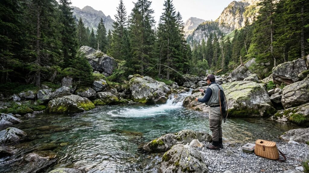 techniques de pêche truite montagne - Image de couverture