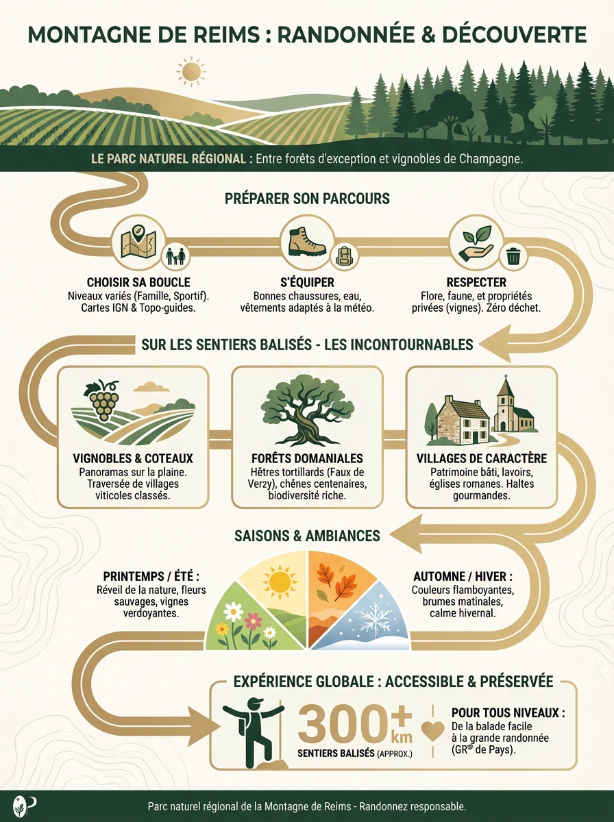 Infographie montagne de reims randonnée