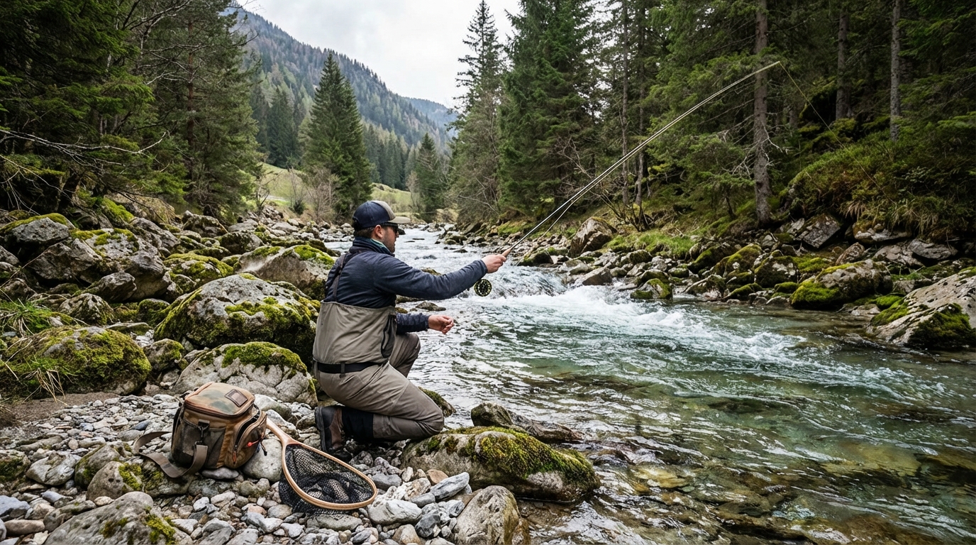 techniques de pêche truite montagne en situation réelle