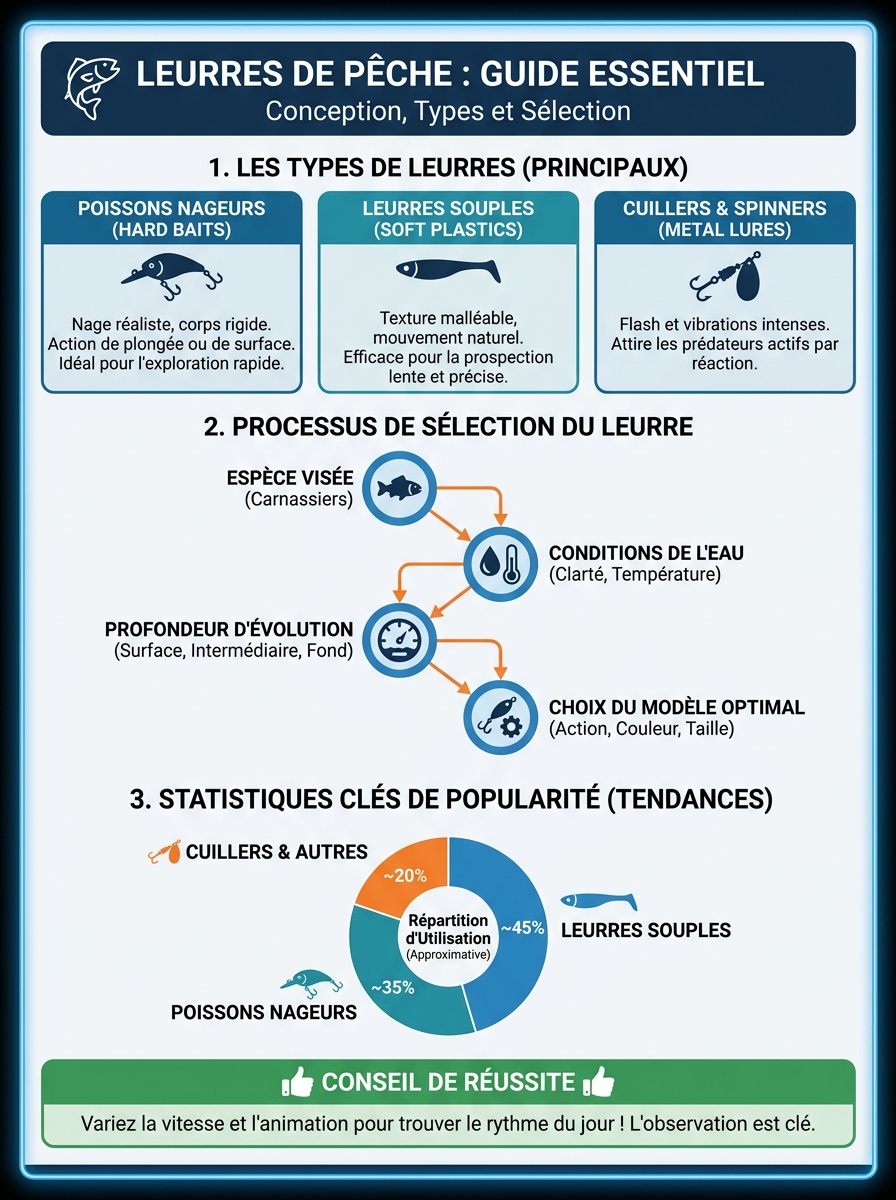 Infographie leurres de pêche